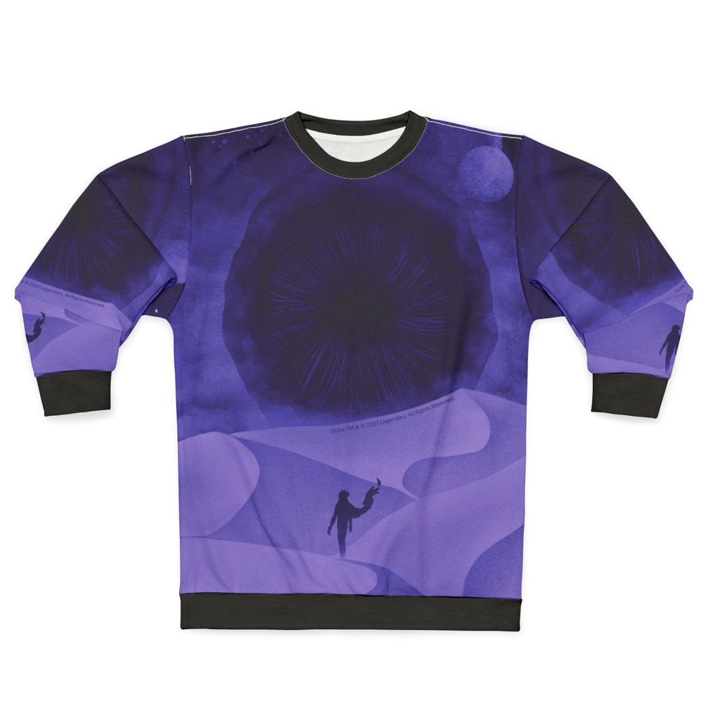 Dune inspired "The Great Shai Hulud" purple moons sweatshirt