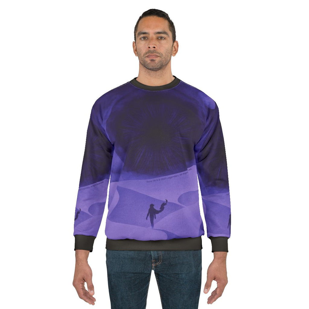 Dune inspired "The Great Shai Hulud" purple moons sweatshirt