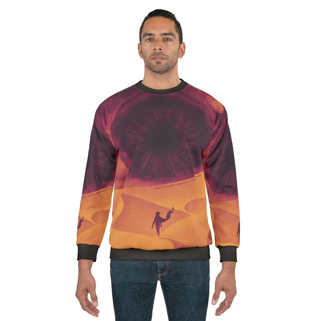 The Great Shai Hulud Dune Sweatshirt with Atreides and Harkonnen Symbols