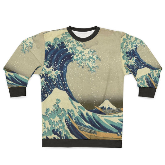 Stylish Japanese wave design sweatshirt