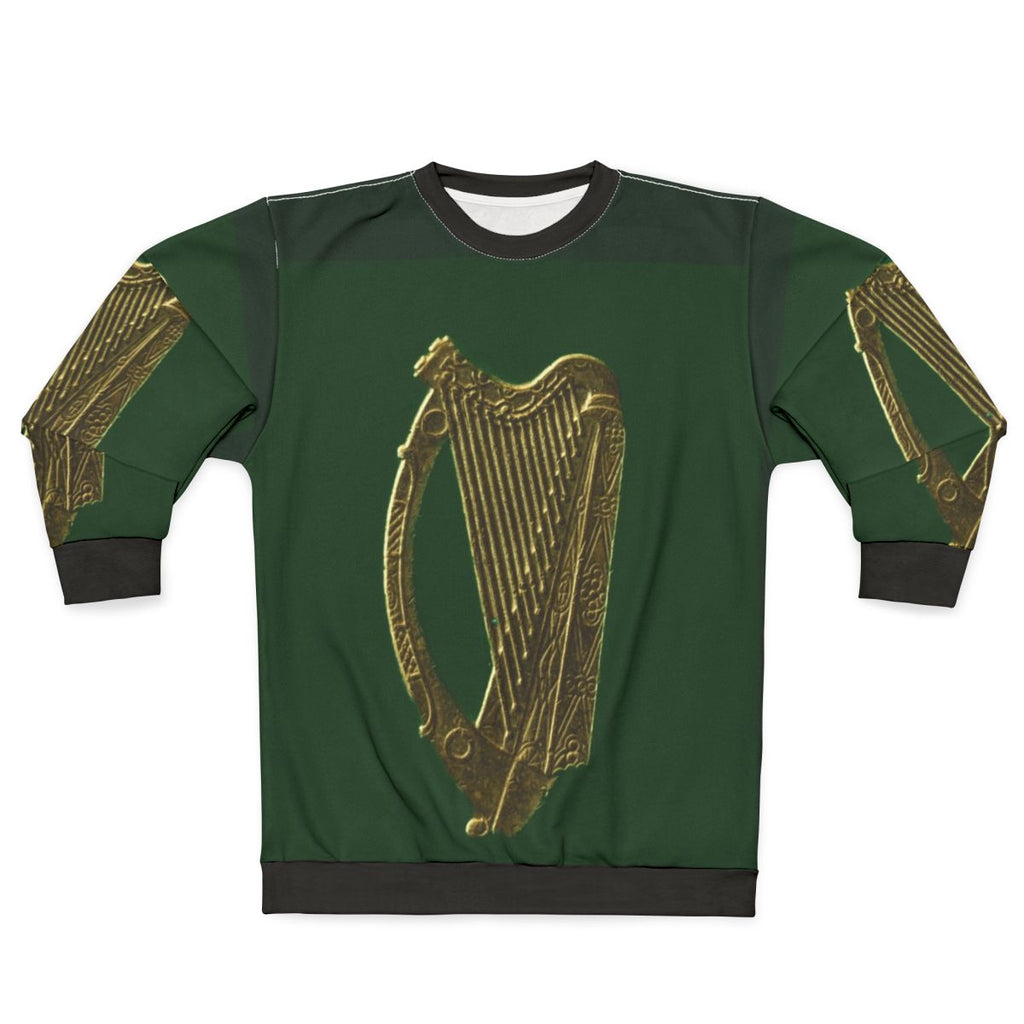 Green Irish Celtic Harp Sweatshirt