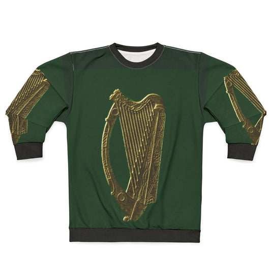 Green Irish Celtic Harp Sweatshirt