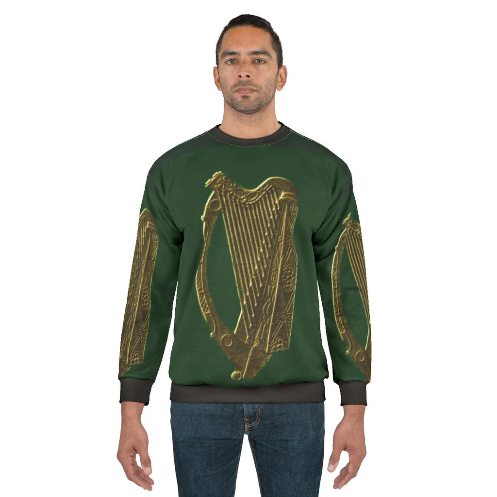 Green Irish Celtic Harp Sweatshirt