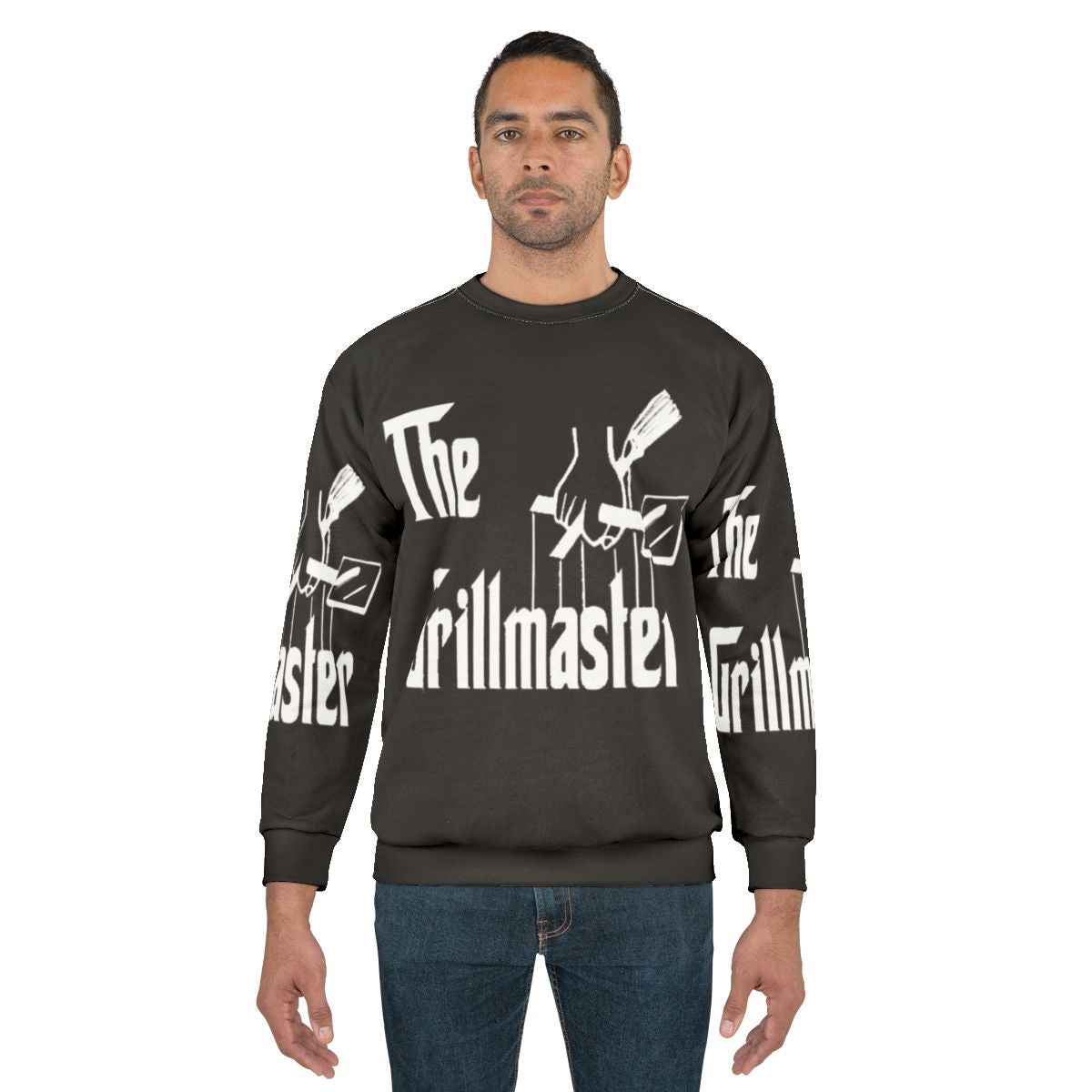 The Grillmaster's Summer Sweatshirt with a funny BBQ and grilling design
