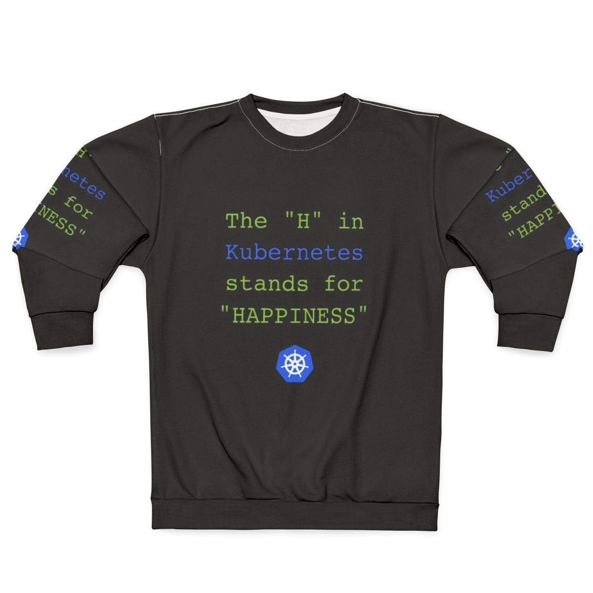 Kubernetes sweatshirt with cloud computing and devops design