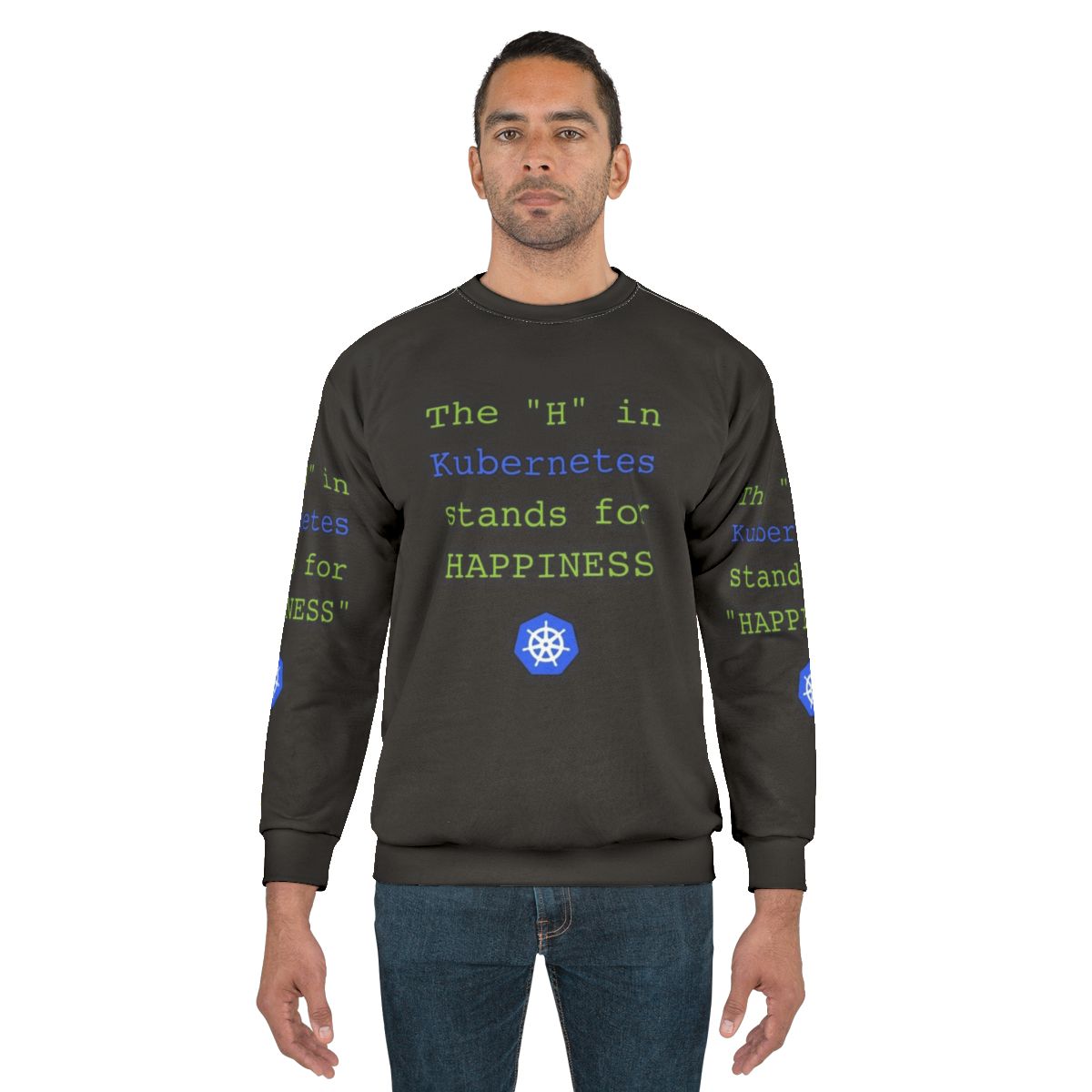 Kubernetes sweatshirt with cloud computing and devops design