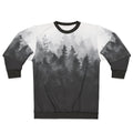 Midwinter blues cozy sweatshirt with vintage nature landscape