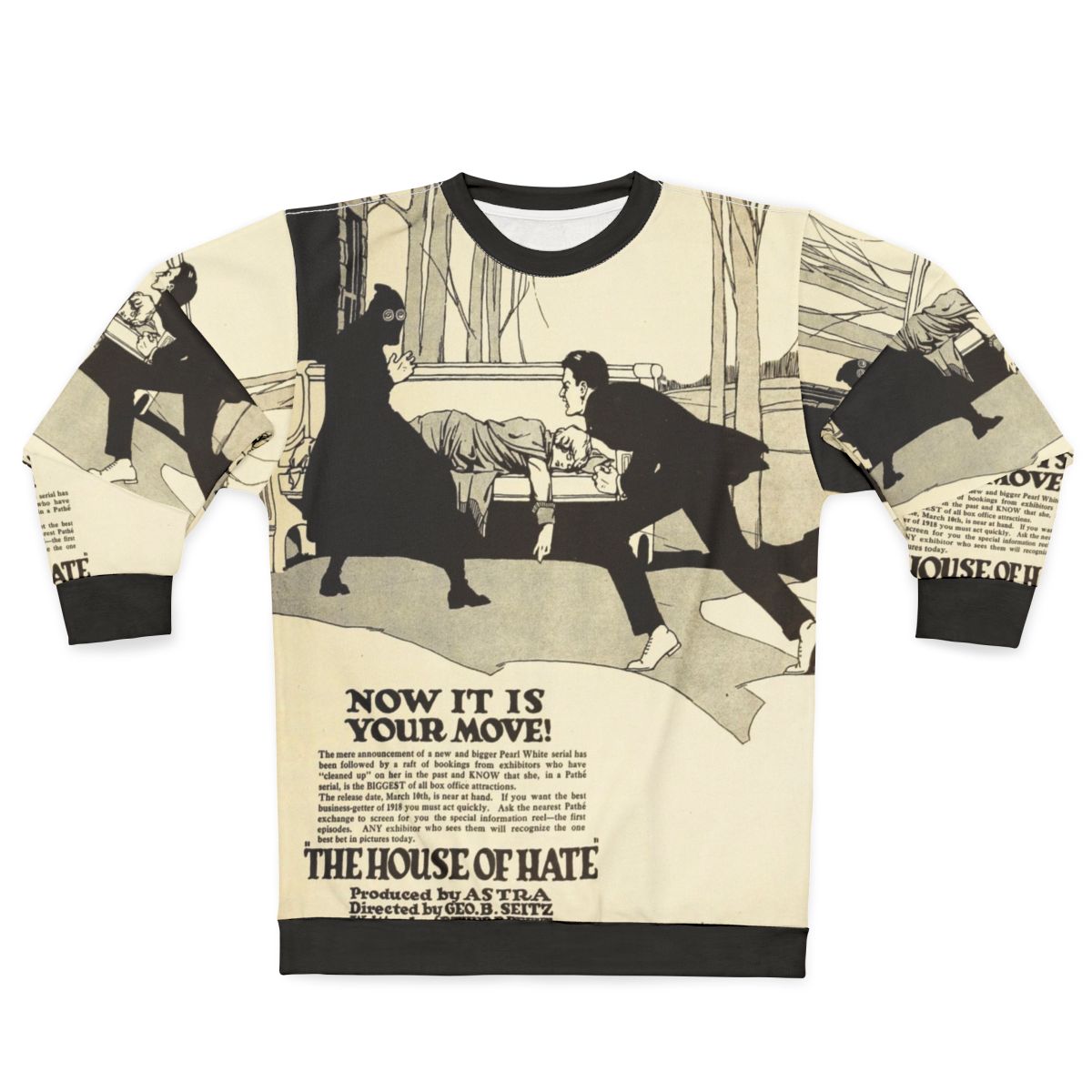 Classic 1918 silent film "The House Of Hate" movie merchandise sweatshirt