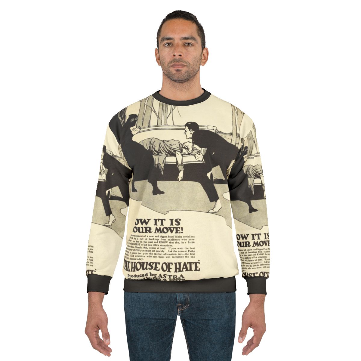 Classic 1918 silent film "The House Of Hate" movie merchandise sweatshirt