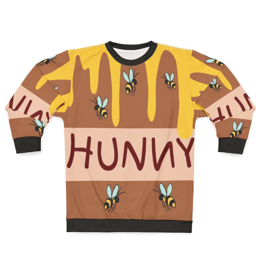 Honey Pot Sweatshirt with Cartoon Bear Design