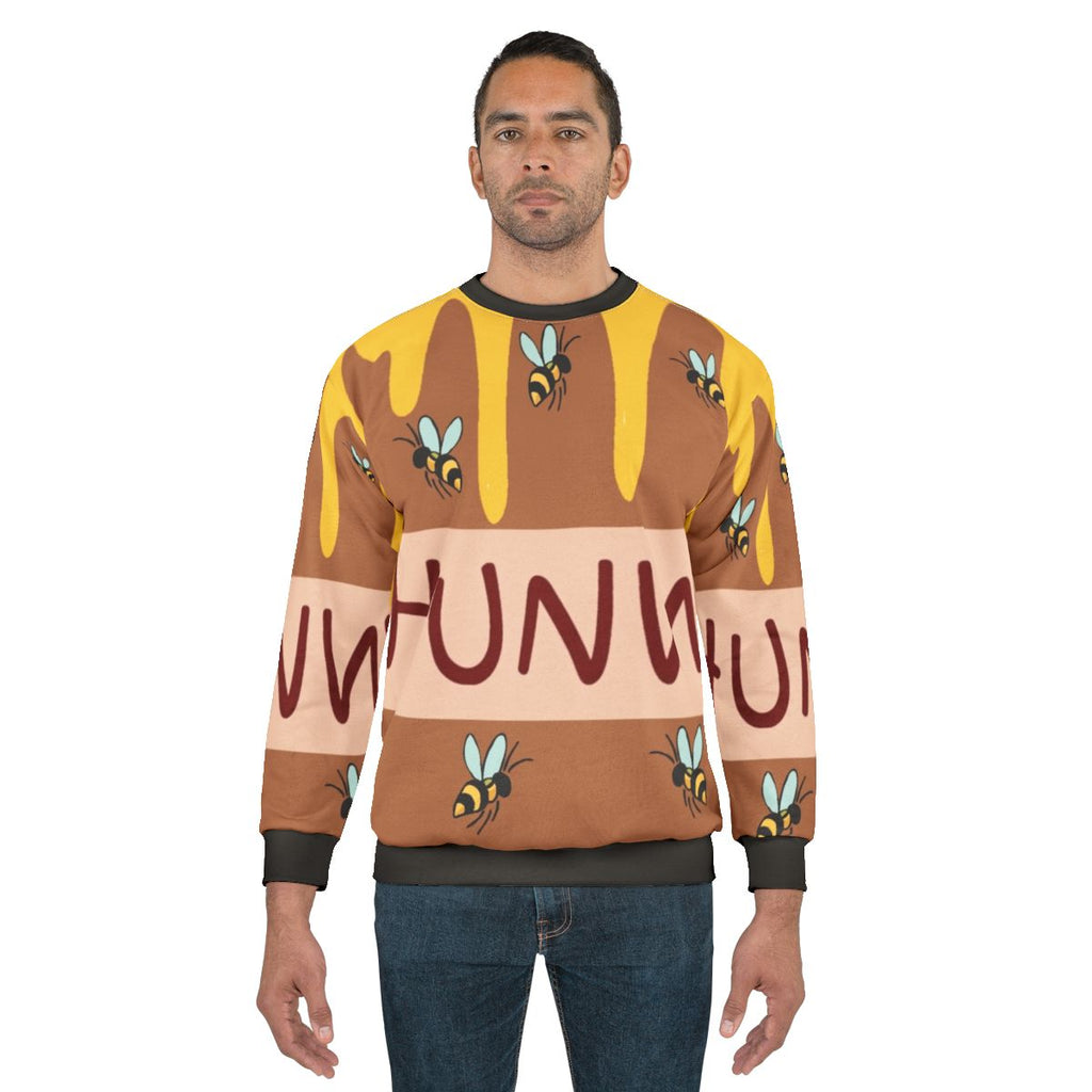Honey Pot Sweatshirt with Cartoon Bear Design