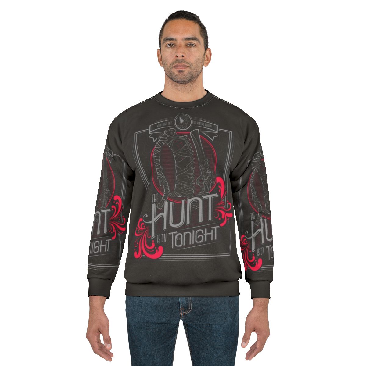 "The Hunt" Sweatshirt featuring gothic horror game-inspired design
