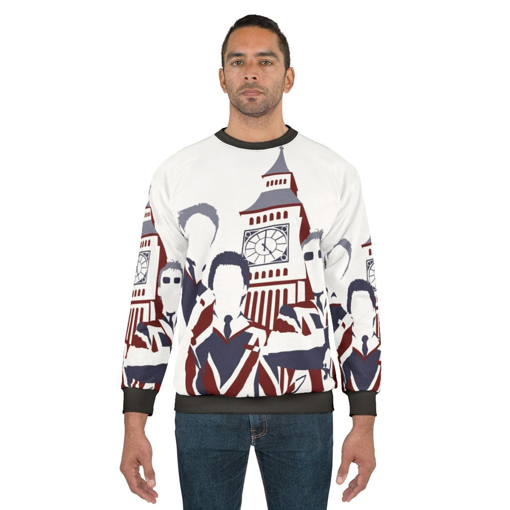 Mod pop art sweatshirt featuring The Jam and Union Jack design