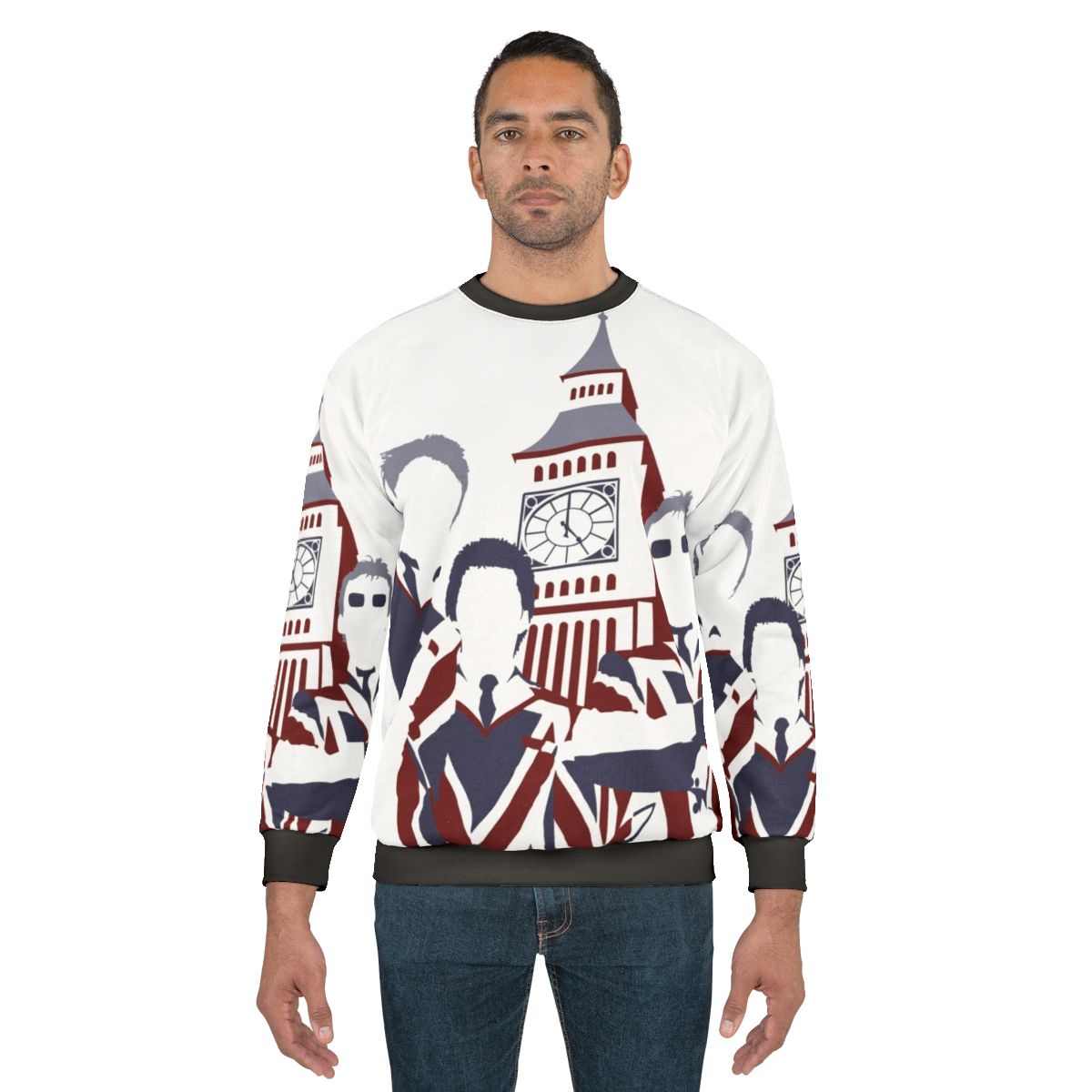 Mod pop art sweatshirt featuring The Jam and Union Jack design