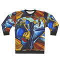 Jam Session Sweatshirt featuring jazz, blues, and music motifs