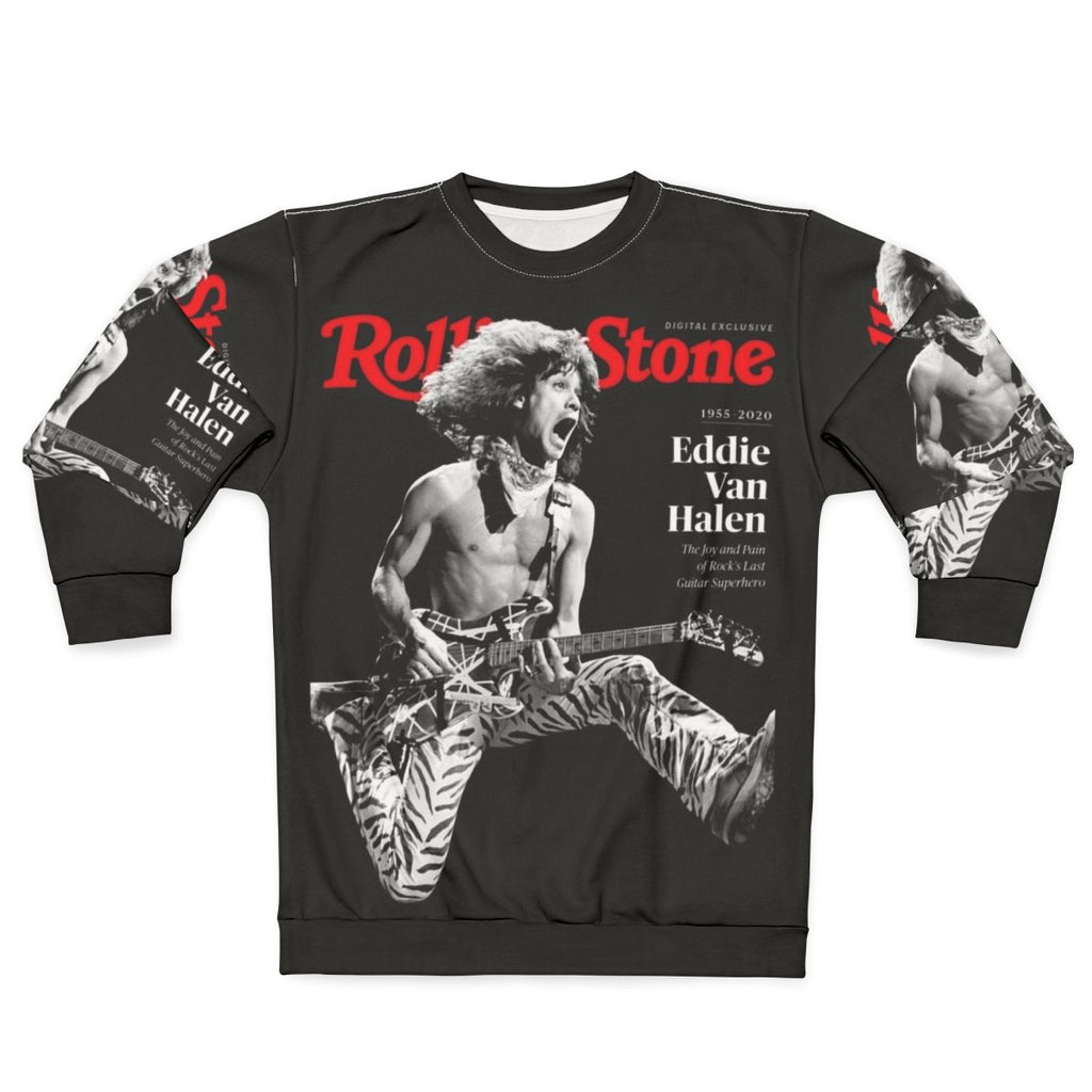 Vintage rock music sweatshirt with guitar and band logo