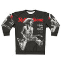 Vintage rock music sweatshirt with guitar and band logo