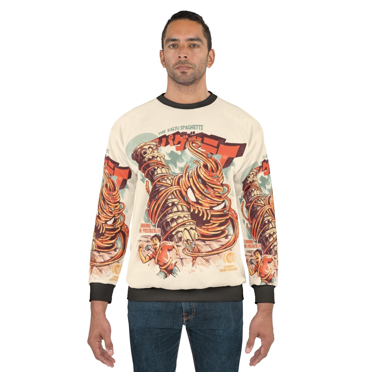 Spaghetti sweatshirt with kaiju monster design