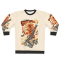 Kaijussant Retro Sweatshirt featuring a croissant monster in a vintage Japanese kaiju style