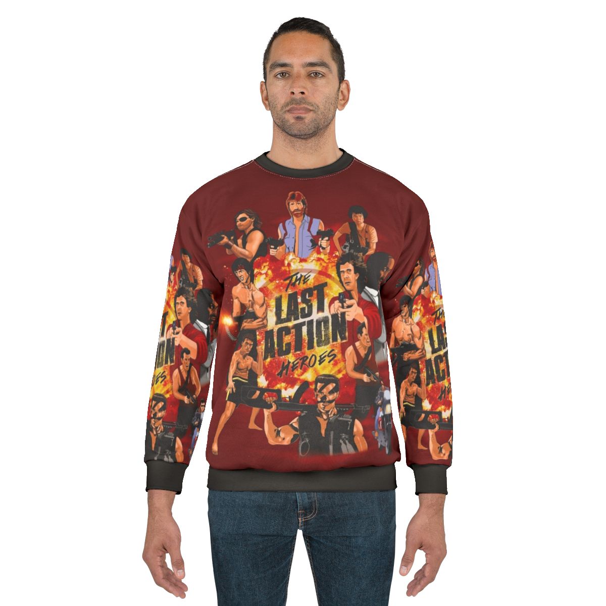 80s action hero sweatshirt