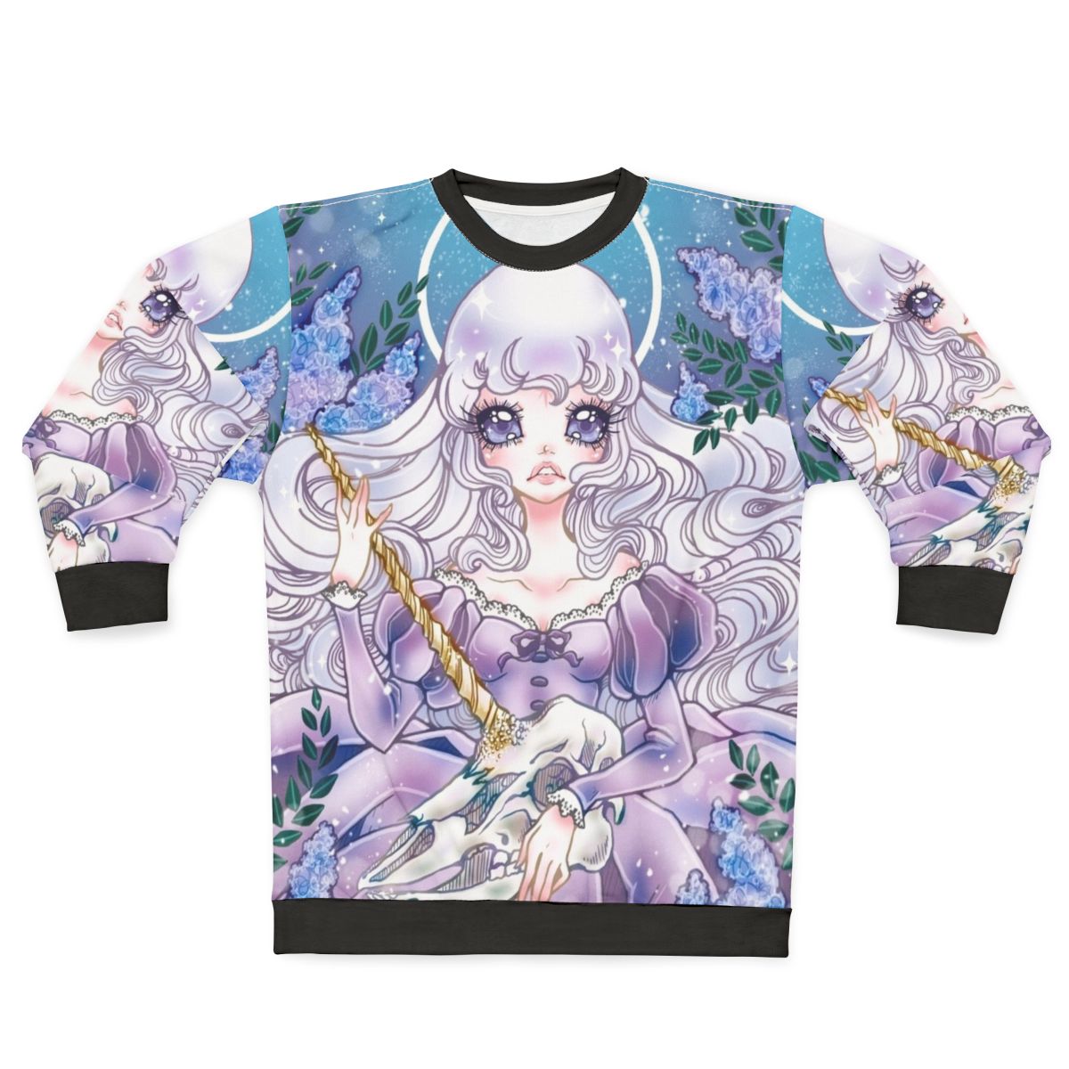 The Last Unicorn pastel sweatshirt featuring a kawaii lavender aesthetic design