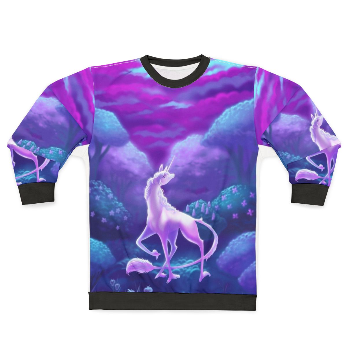The Last Unicorn' inspired sweatshirt featuring a magical unicorn design