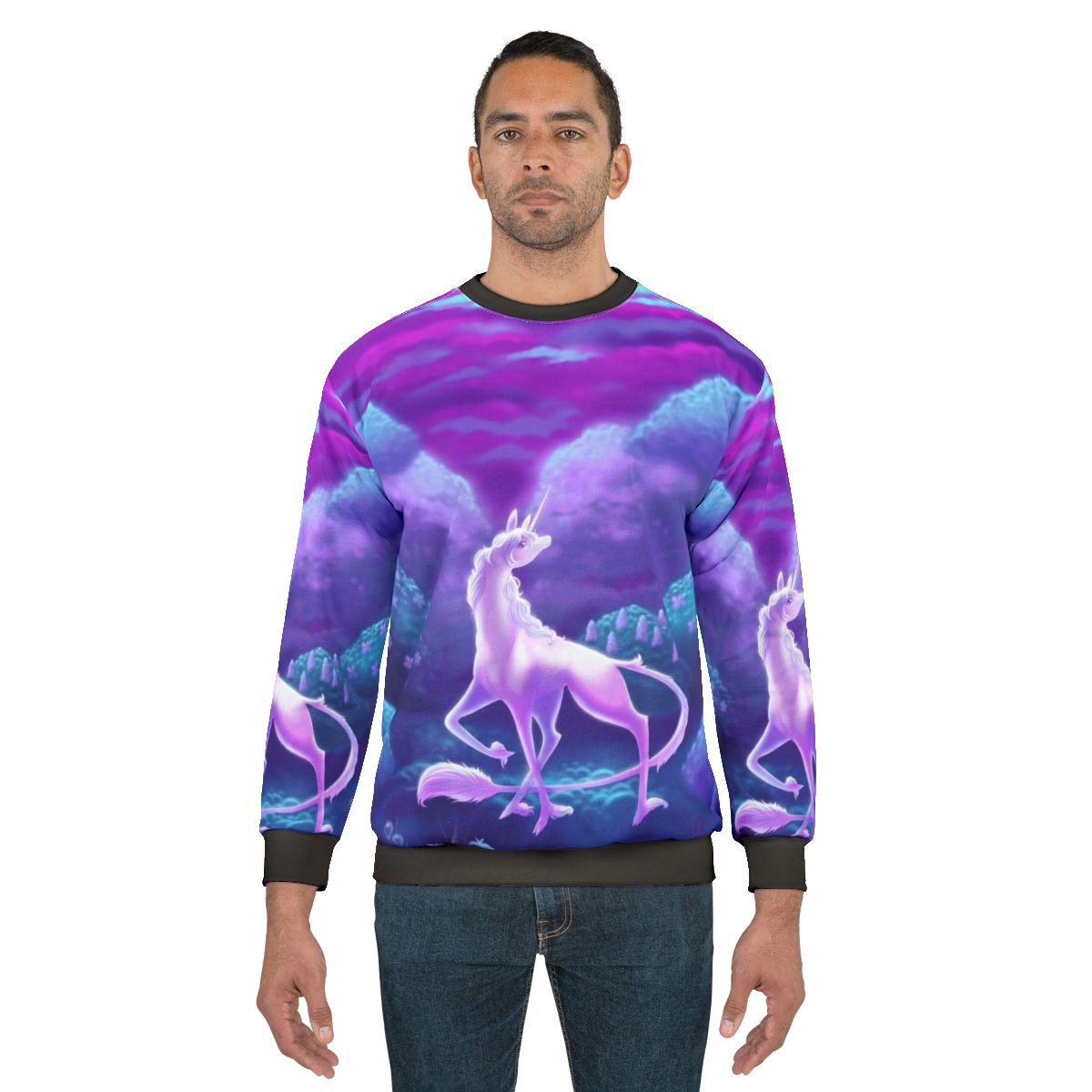 The Last Unicorn' inspired sweatshirt featuring a magical unicorn design