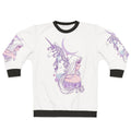 The Last Unicorn fantasy anime character on a cozy sweatshirt