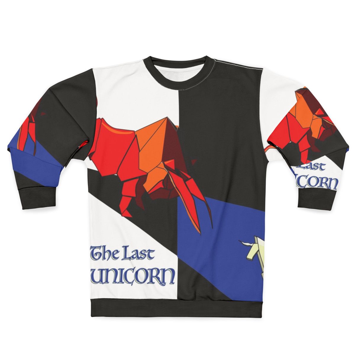 The Last Unicorn fighting the Red Bull graphic on a sweatshirt