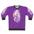 The Last Unicorn fantasy sweatshirt featuring the unicorn lady Amalthea