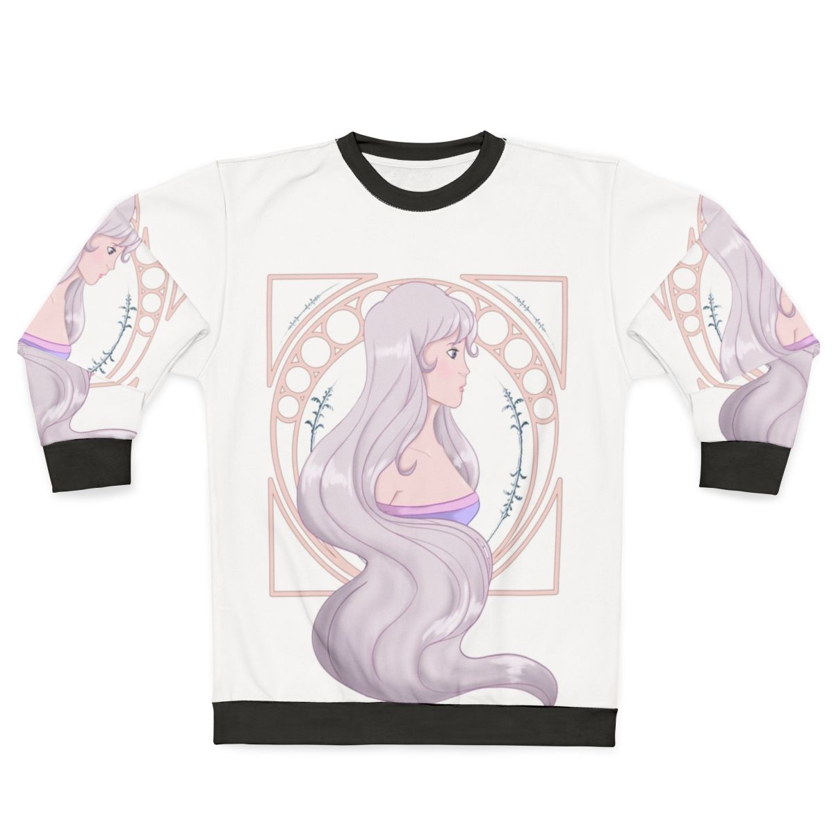 The Last Unicorn Lady Amalthea Sweatshirt with a white unicorn design