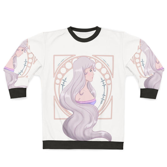 The Last Unicorn Lady Amalthea Sweatshirt with a white unicorn design