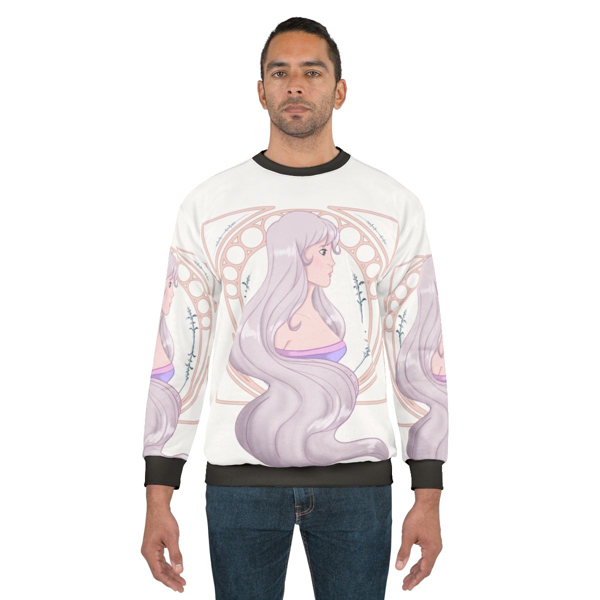 The Last Unicorn Lady Amalthea Sweatshirt with a white unicorn design
