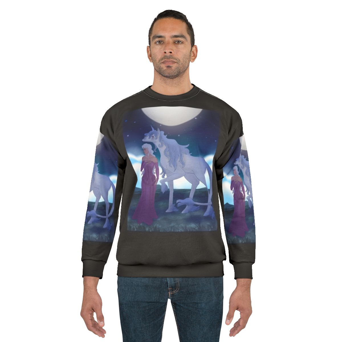 The Last Unicorn Inspired Sweatshirt featuring the character Amalthea