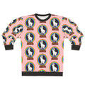 The Last Unicorn rainbow sweatshirt with a white unicorn and rainbow design