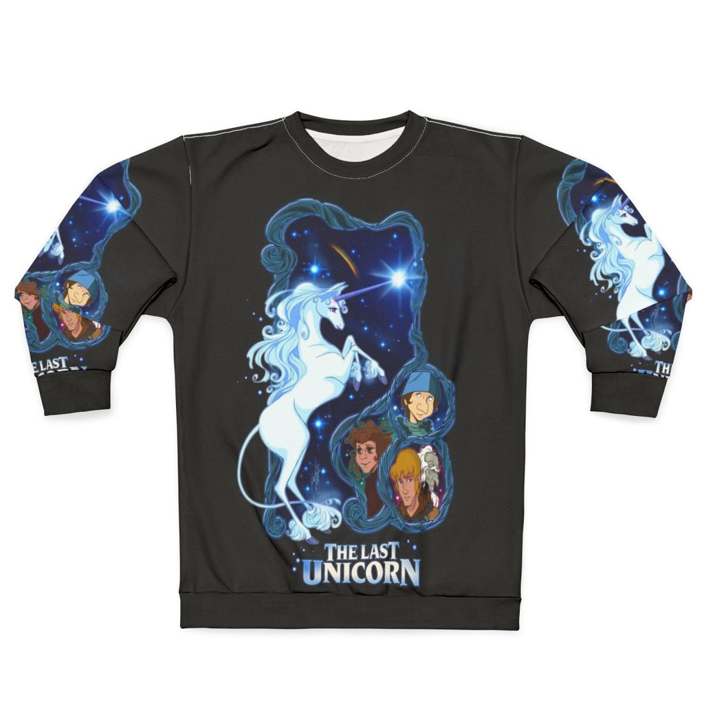 The Last Unicorn fantasy sweatshirt featuring a unicorn