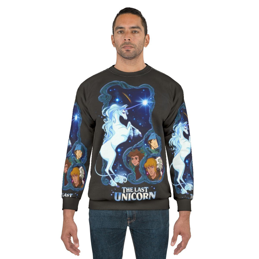 The Last Unicorn fantasy sweatshirt featuring a unicorn