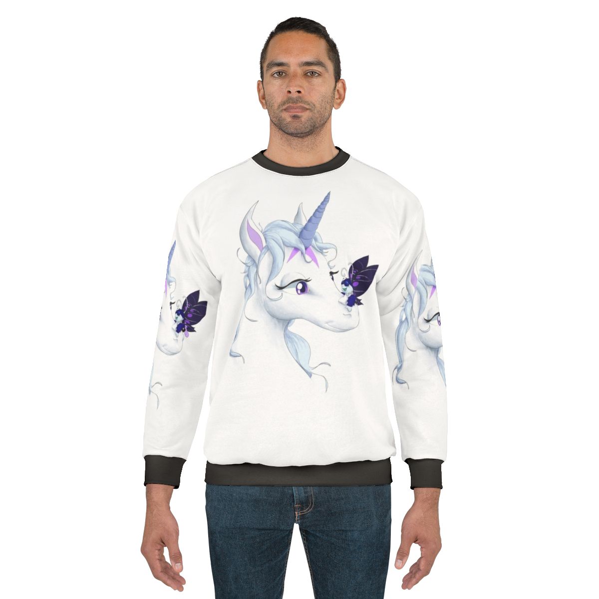 The Last Unicorn Sweatshirt featuring a unicorn illustration