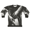 Monochrome latex gloves sweatshirt