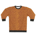 Leopard print sweatshirt in gold ochre and terra cotta colors
