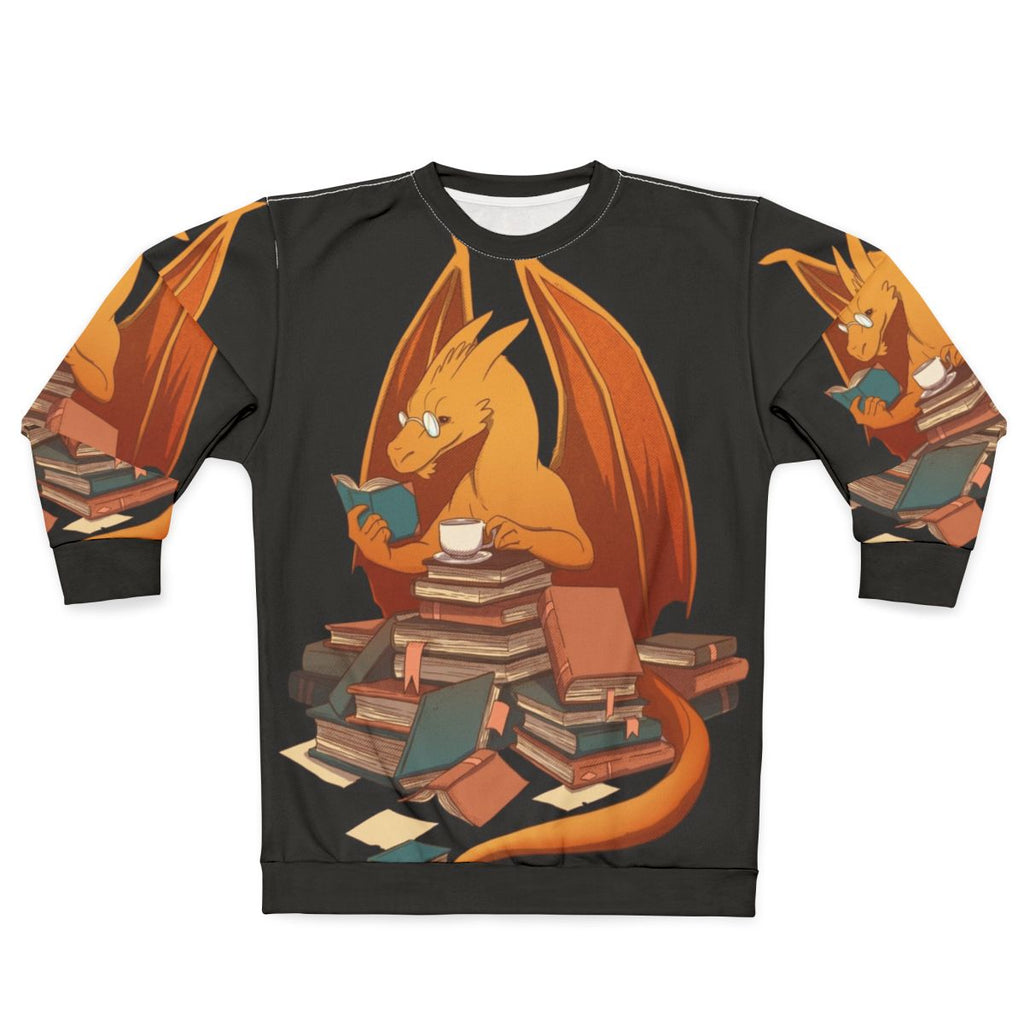 Fantasy dragon and book themed sweatshirt