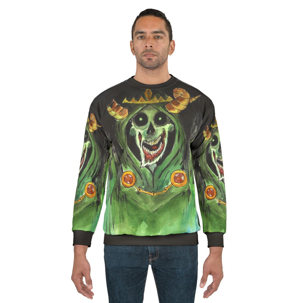 The Lich Horror Sweatshirt with skull and zombie design