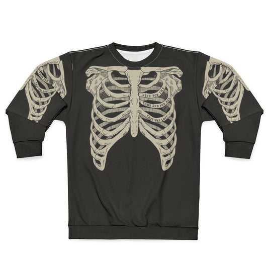Dark and gothic ribcage sweatshirt from The Locked Tomb series