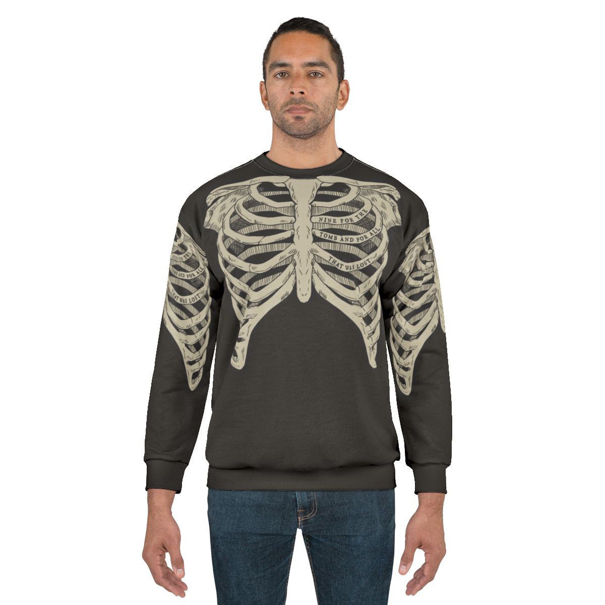 Dark and gothic ribcage sweatshirt from The Locked Tomb series