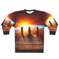 Surreal sci-fi sweatshirt with a dog in space design