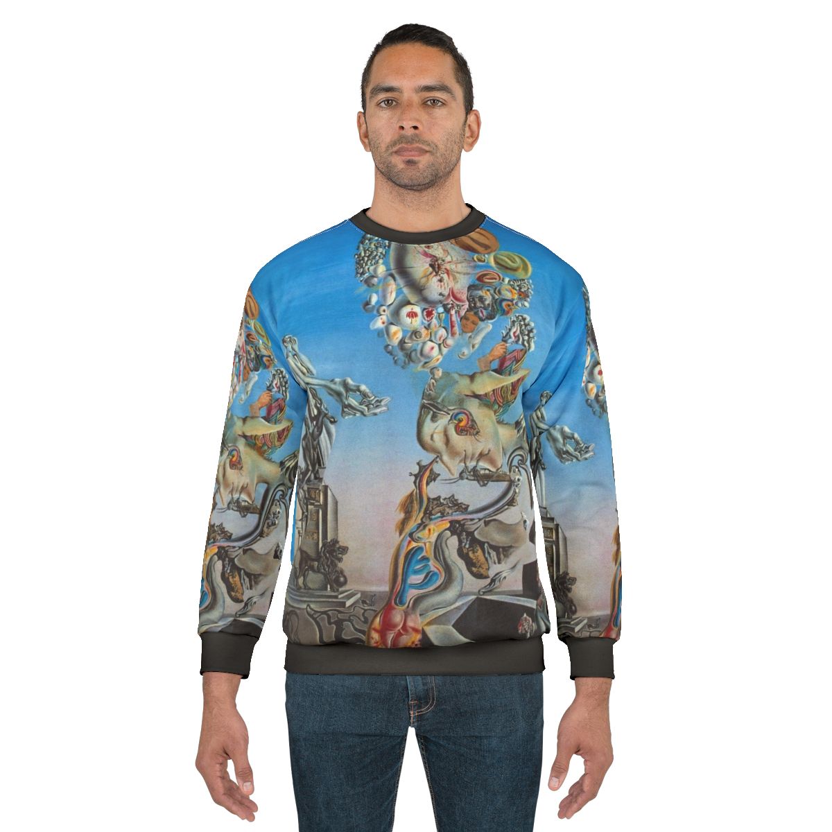 Surreal Salvador Dali-inspired desert dreamscape sweatshirt