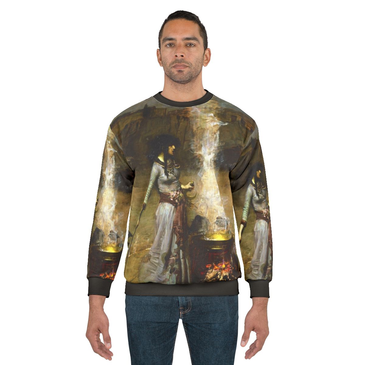 Gothic sweatshirt featuring John William Waterhouse's "The Magic Circle" painting