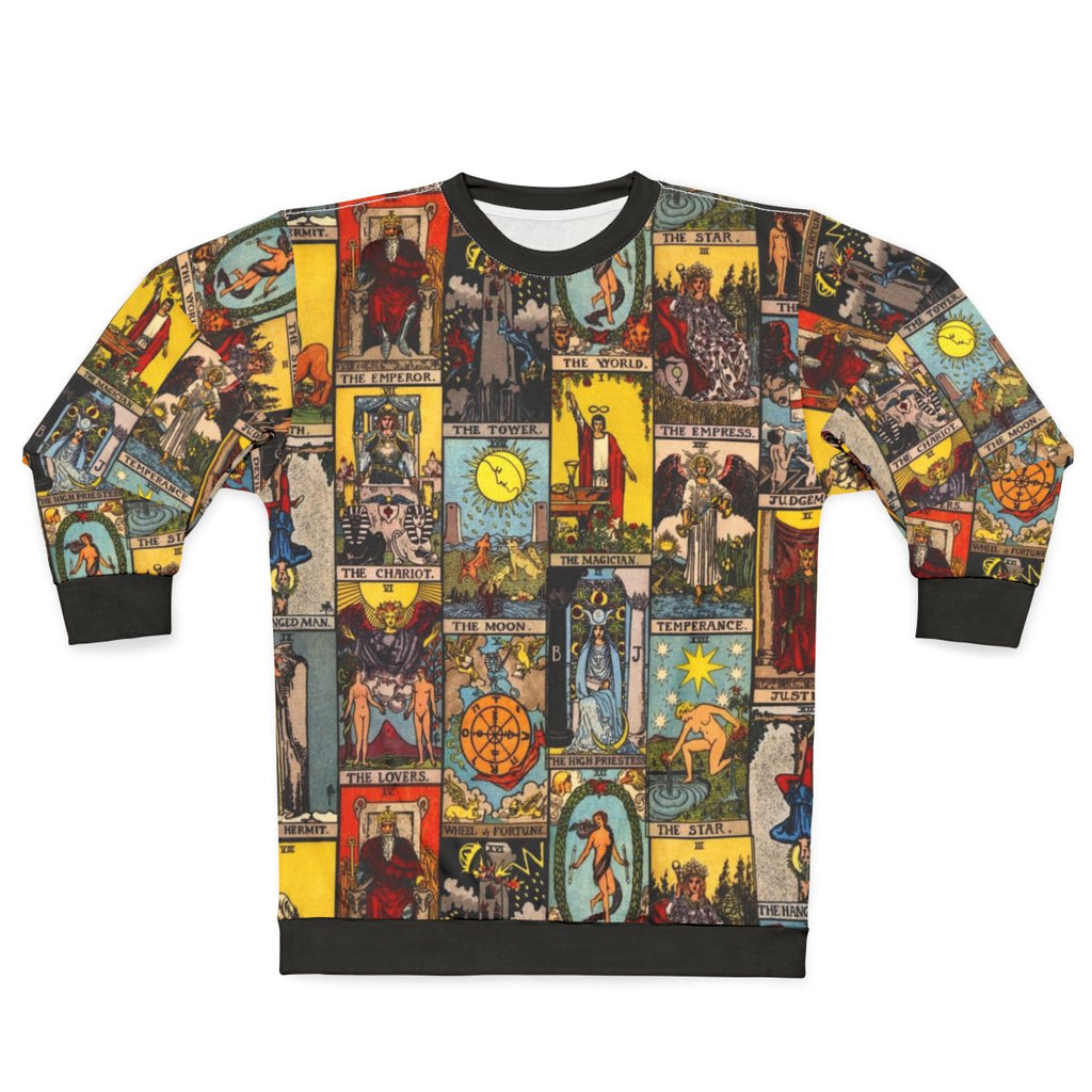 Major Arcana Tarot Sweatshirt featuring vintage Rider-Waite tarot card imagery