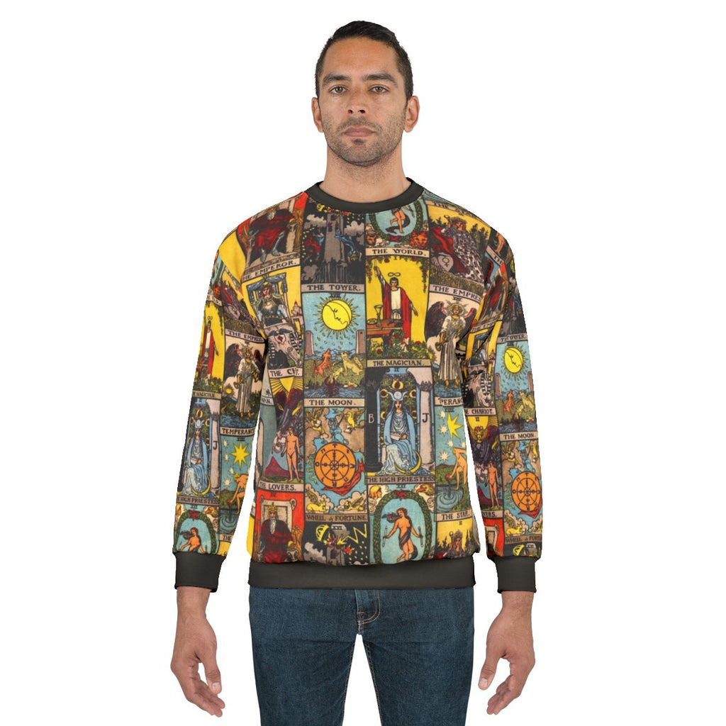Major Arcana Tarot Sweatshirt featuring vintage Rider-Waite tarot card imagery