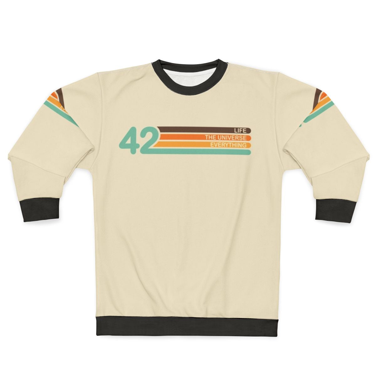 Retro Hitchhiker's Guide to the Galaxy Sweatshirt with "The Meaning of Life" Design